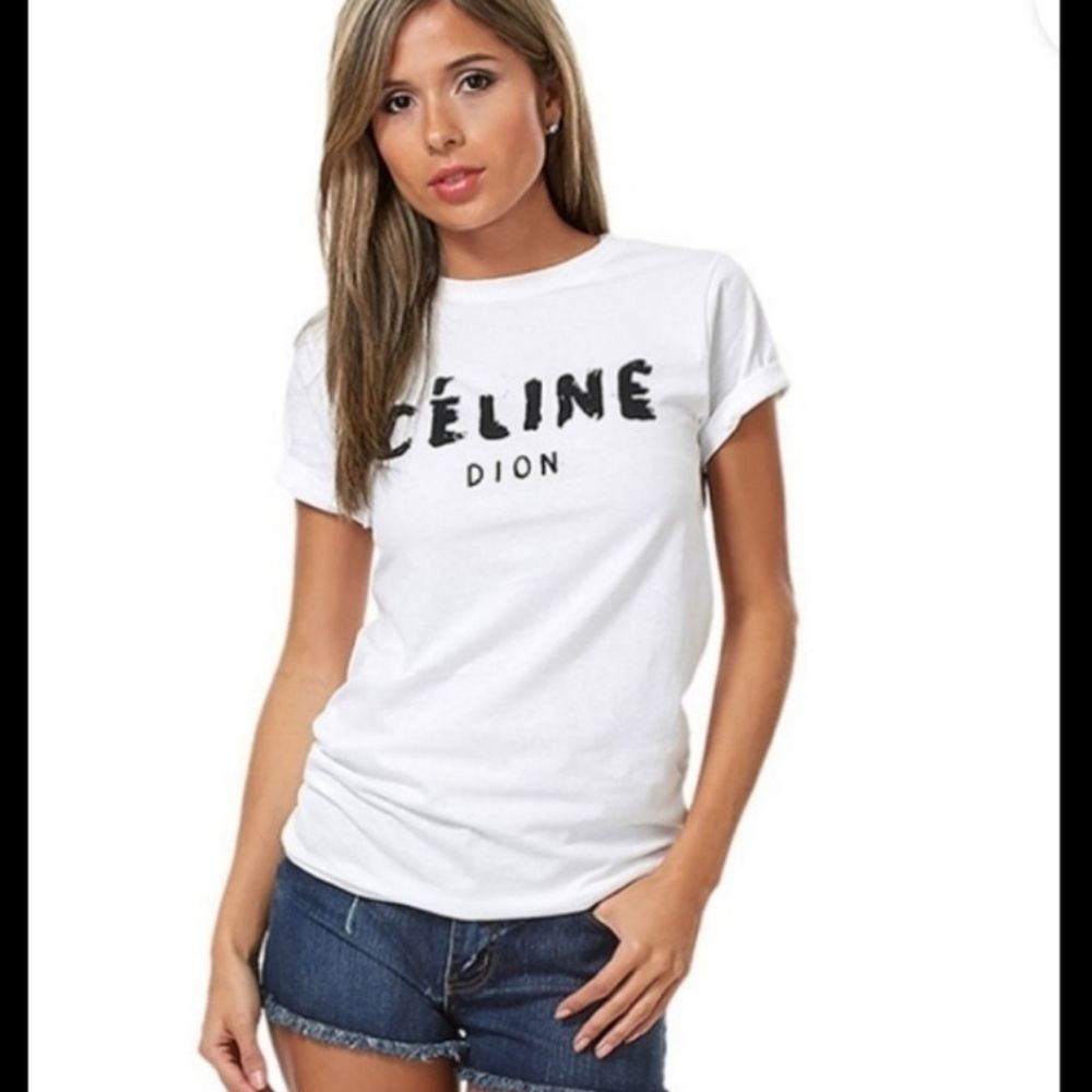 New Reason Céline dion white t shirt size L